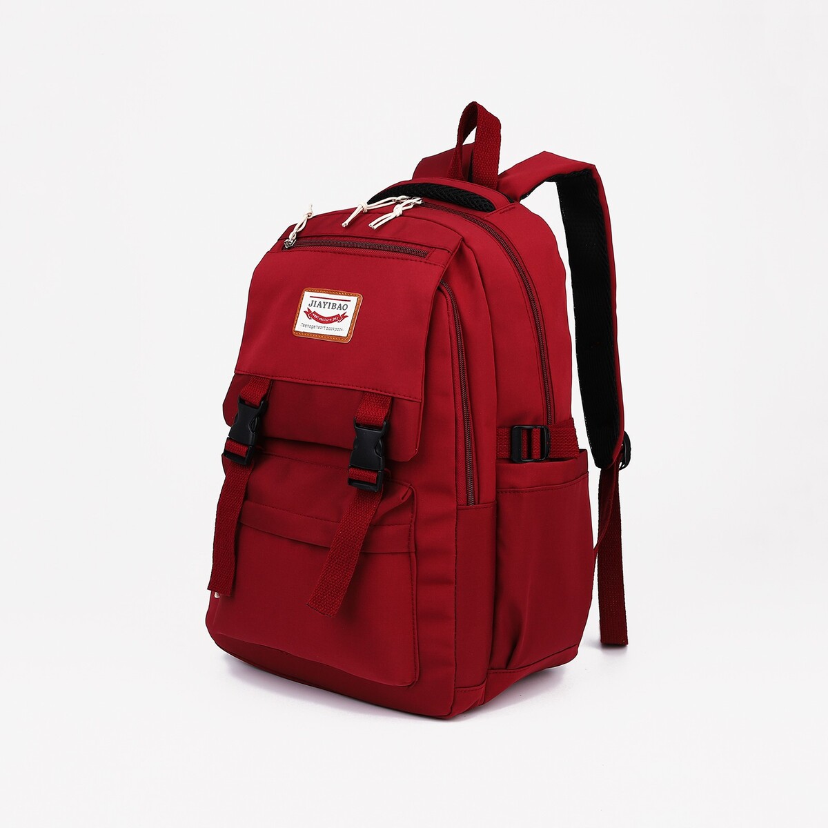 Рюкзак на молнии, 4 наружных кармана, цвет красный рюкзак классики 28 11 38 см 1 отд на молнии 4 н кармана бордовый