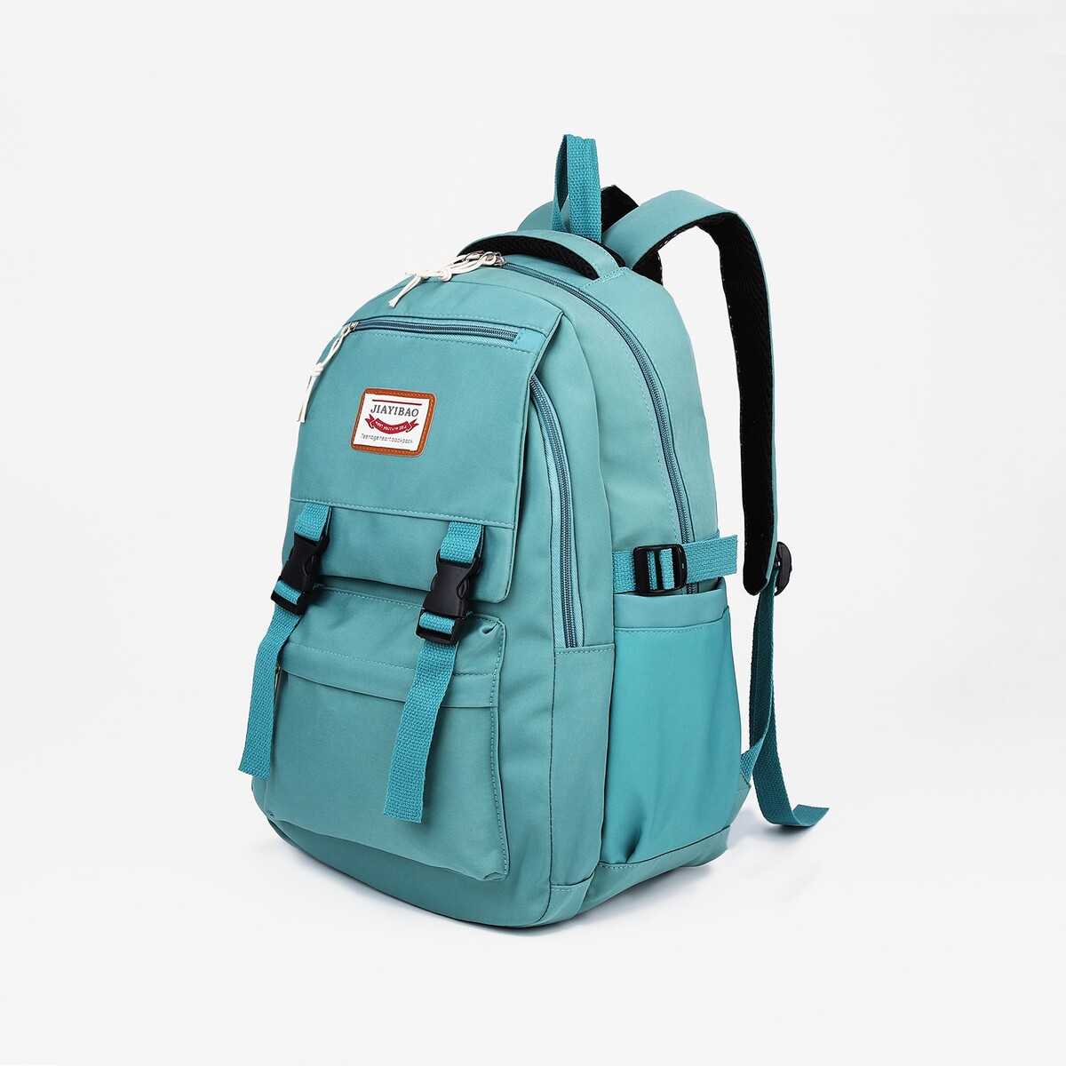 Рюкзак на молнии, 4 наружных кармана, цвет бирюзовый рюкзак школьный из текстиля на молнии 3 кармана бирюзовый