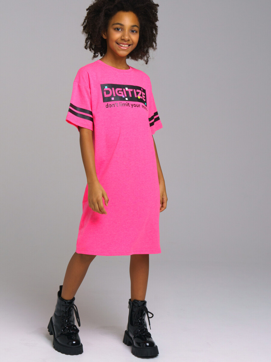 Комплект трикотажный платье юбка PLAYTODAY, размер рост 128 см, цвет розовый 02256015 - фото 4
