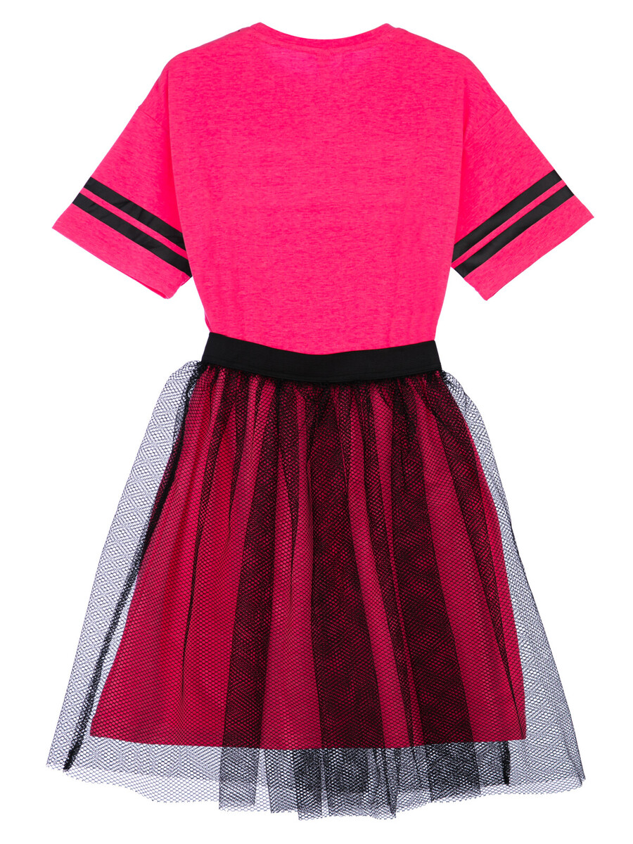 Комплект трикотажный платье юбка PLAYTODAY, размер рост 128 см, цвет розовый 02256015 - фото 7