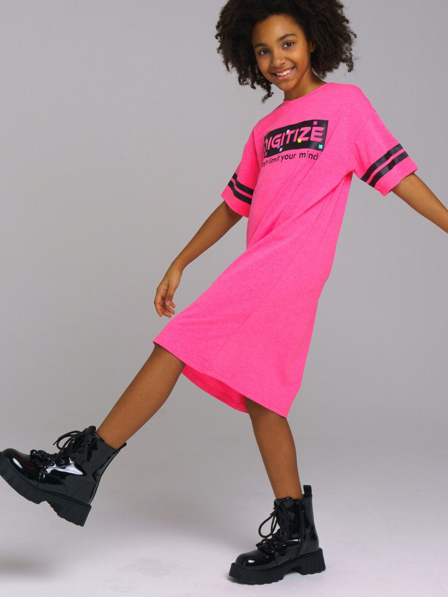 Комплект трикотажный платье юбка PLAYTODAY, размер рост 128 см, цвет розовый 02256015 - фото 2