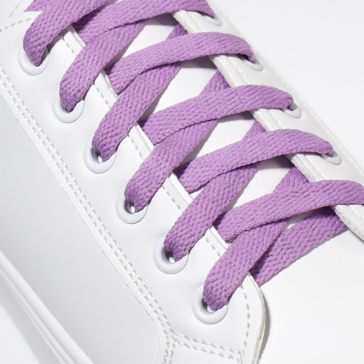 Шнурки для обуви, пара, плоские, 8 мм, 120 см, цвет лавандовый шнурки для обуви пара плоские 8 мм 110 см белый