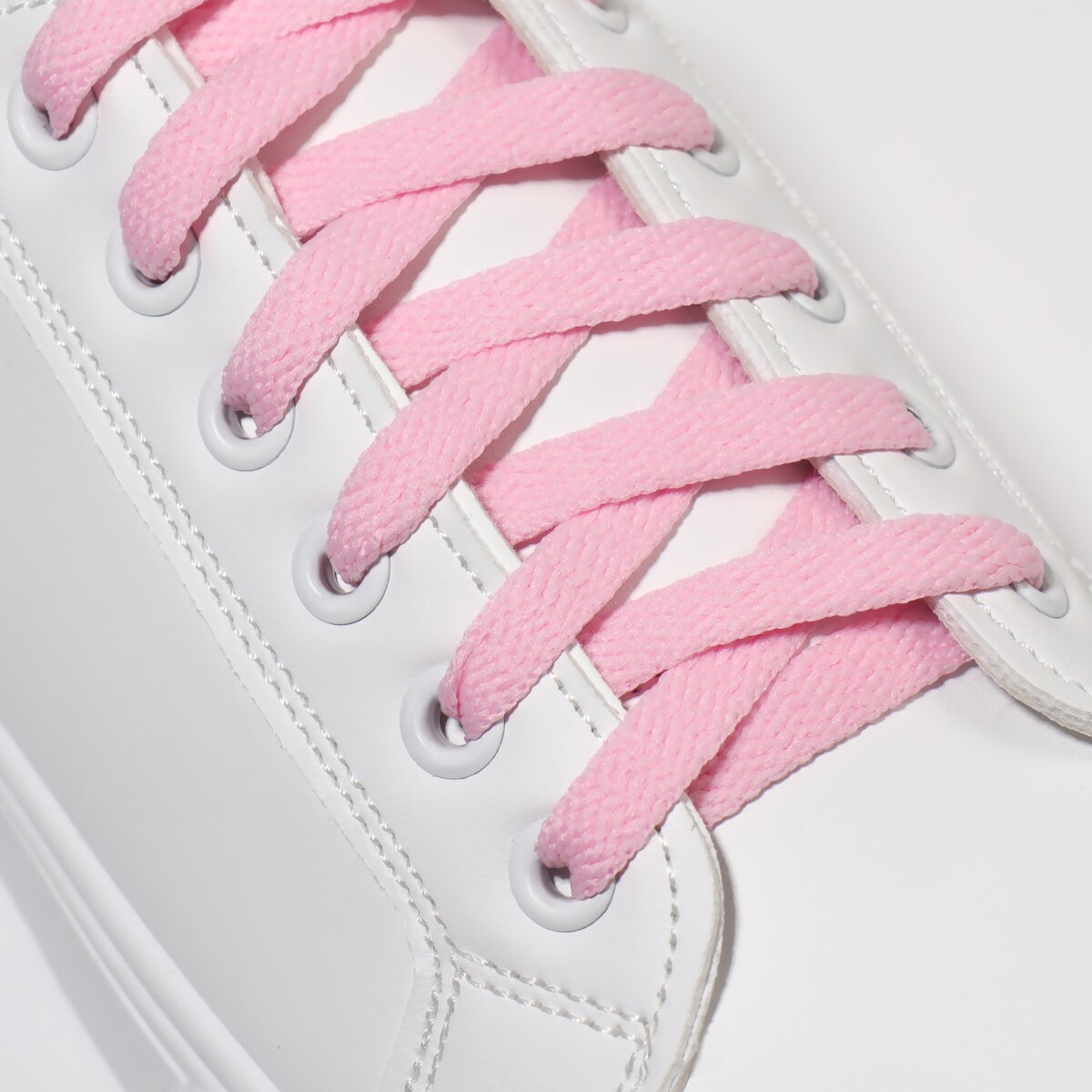 Шнурки для обуви, пара, плоские, 8 мм, 120 см, цвет розовый фиксатор для шнурков пара d 8 мм 1 8 см серебристый