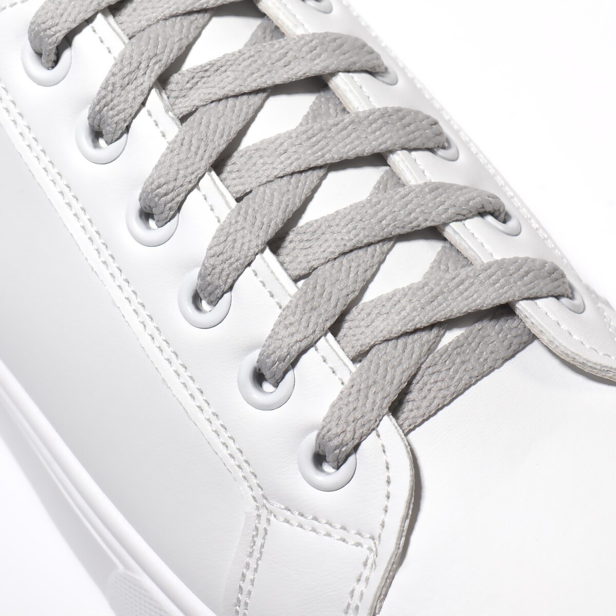 фото Шнурки для обуви, пара, плоские, 8 мм, 120 см, цвет серый onlitop