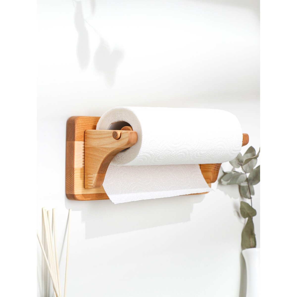 Держатель для бумажных полотенец настенный, береза, 30,5×11,5 см держатель для бумажных полотенец 31 см wmf gourmet