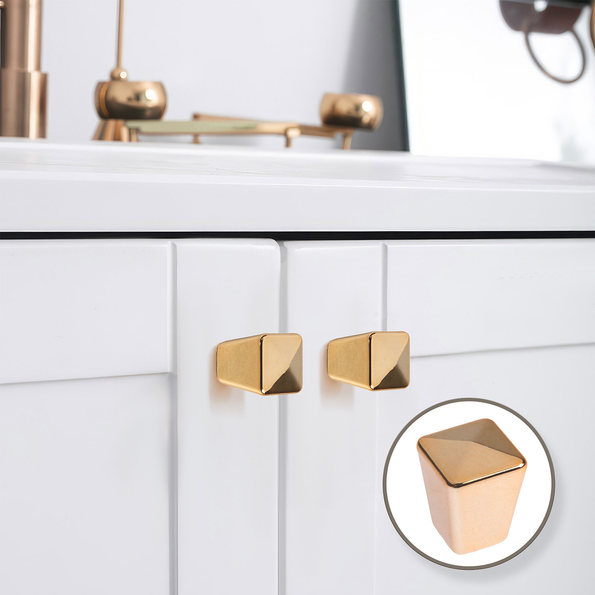 

Ручка-кнопка cappio рк035, пластик, цвет золото, Золотистый;золото