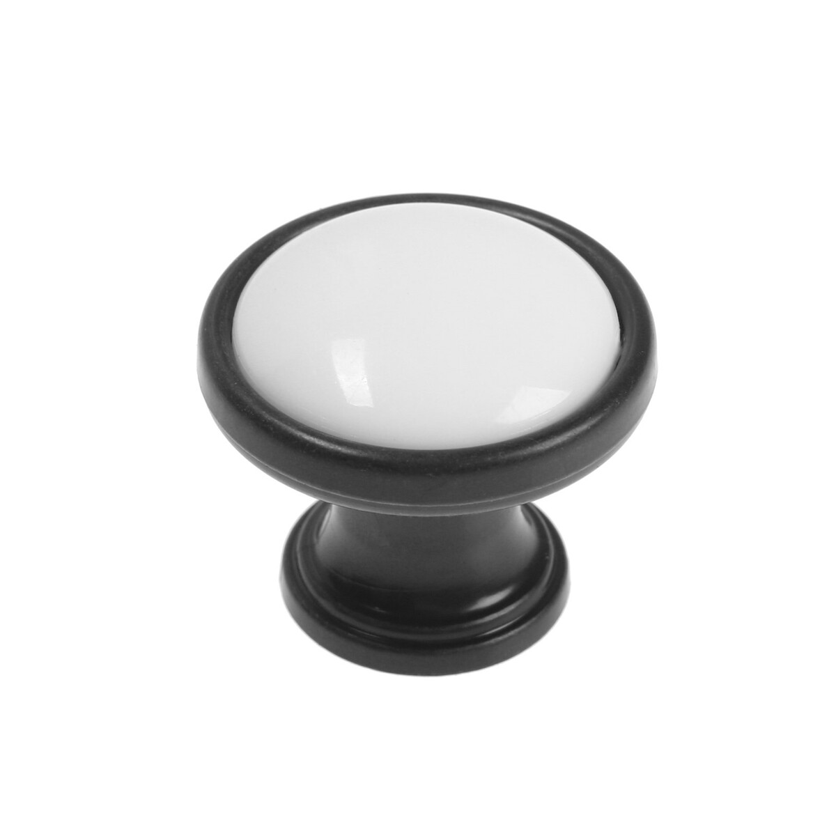 Ручка-кнопка cappio, рк101, d=32 мм, пластик, цвет черный с белой вставкой миска пластик круглая 0 85 л с крышкой wave бытпласт с32280
