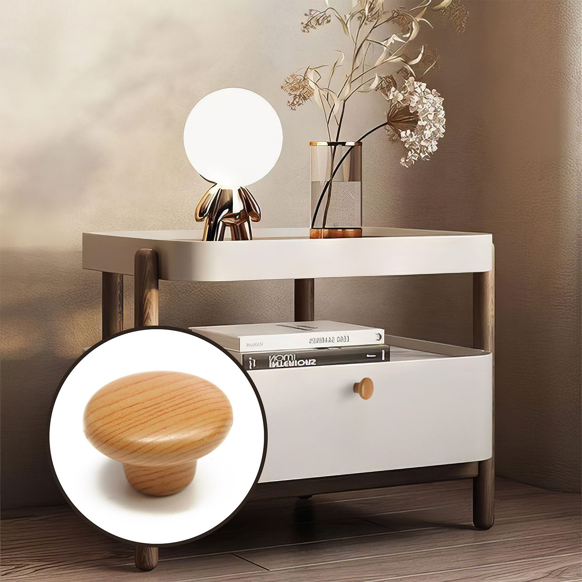 

Ручка-кнопка cappio, d=33 мм, пластик, цвет дерево, Ольха