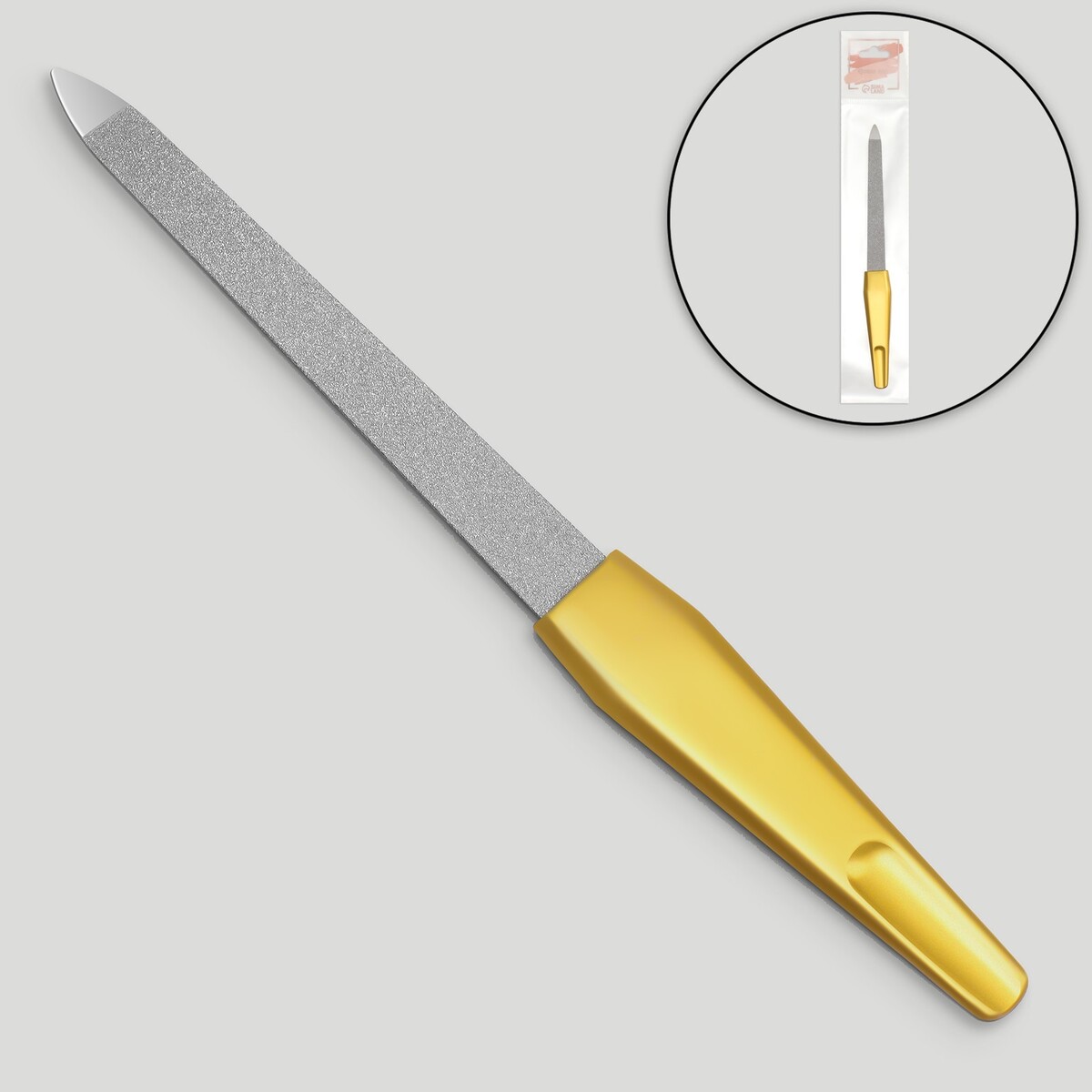 Пилка металлическая для ногтей, 15 см, цвет золотистый пилка триммер металлическая для ногтей 17 см с защитным колпачком в чехле