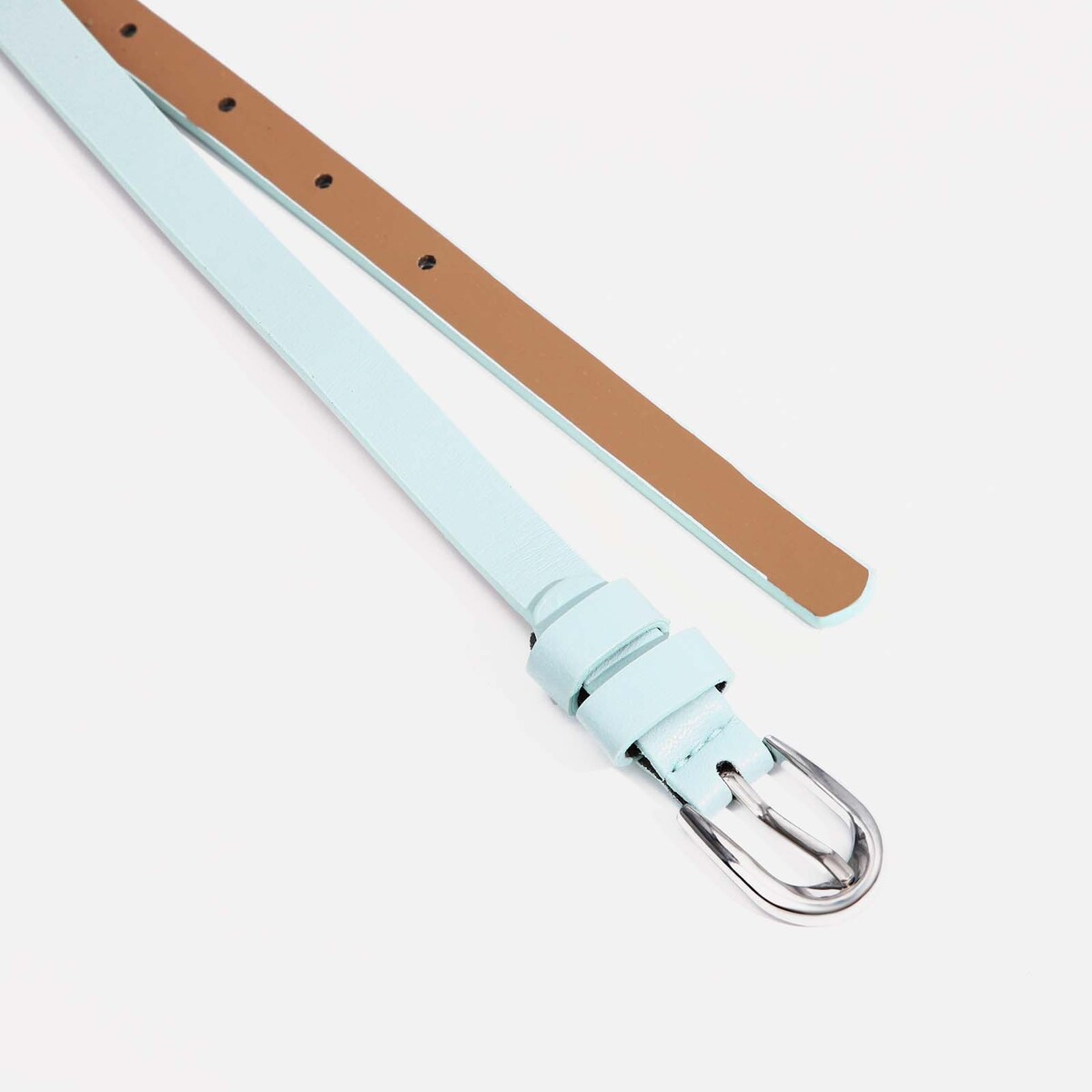 фото Ремень женский, ширина 1.3 см, винт, пряжка металл, цвет мятный no brand