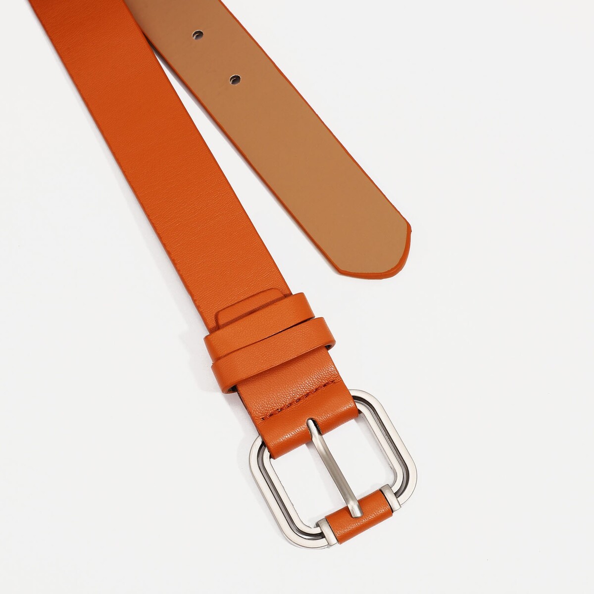 фото Ремень женский, ширина 3.5 см, винт, пряжка металл, цвет рыжий no brand