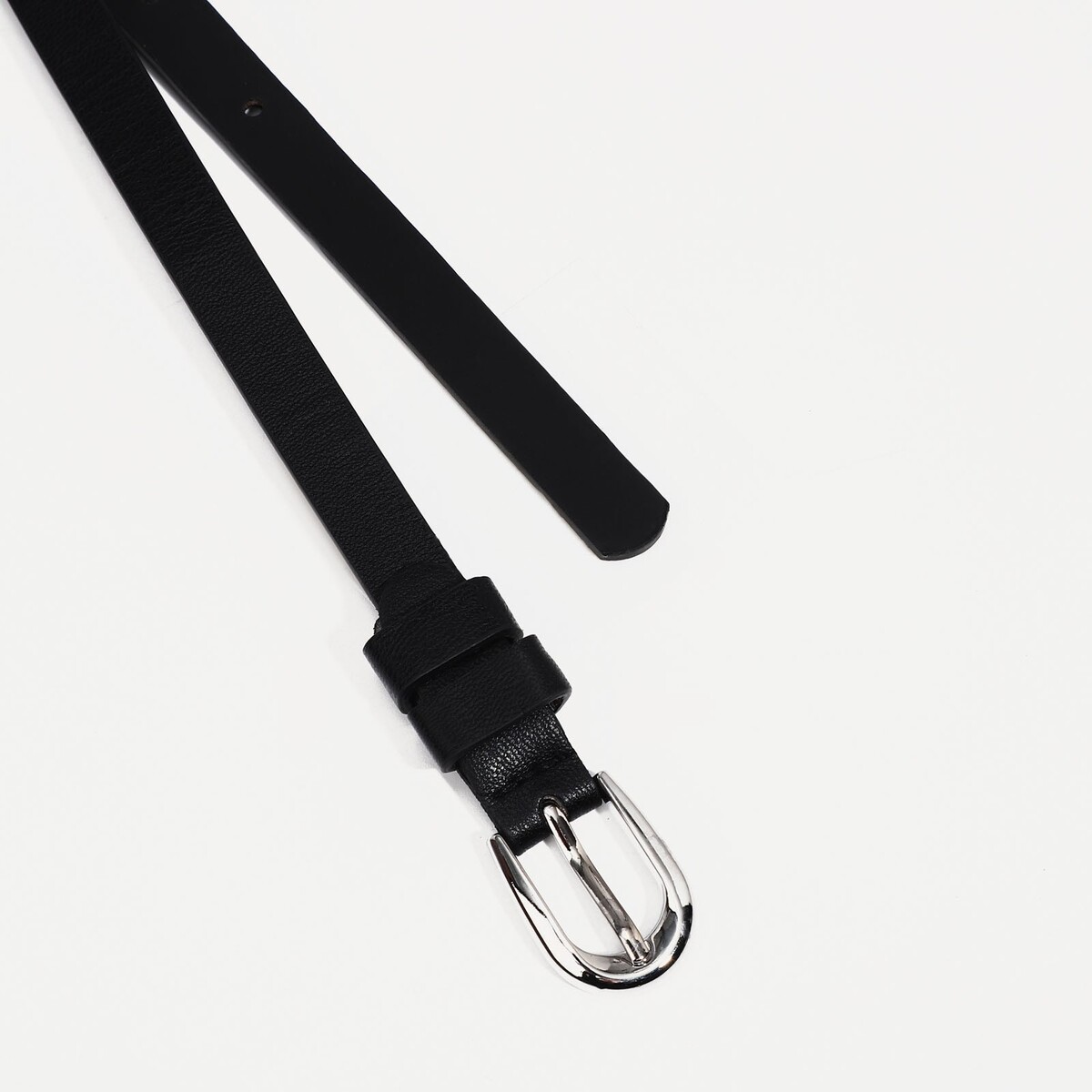 фото Ремень женский, ширина 1.3 см, винт, пряжка металл, цвет черный no brand