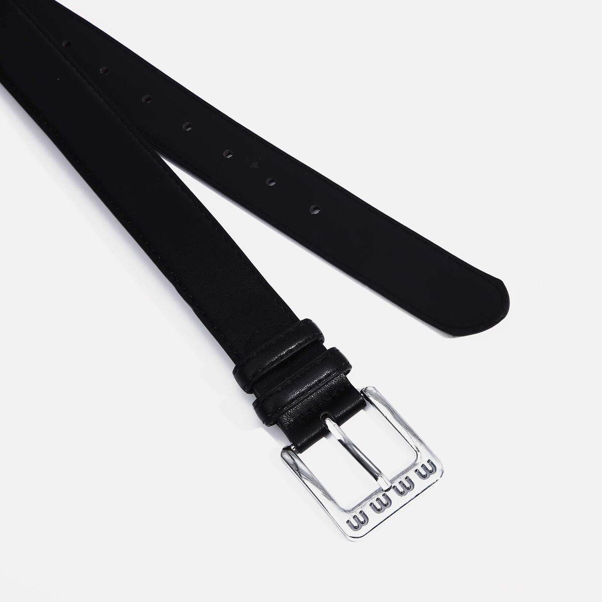 фото Ремень женский, ширина 3.5 см, винт, пряжка металл, цвет черный no brand