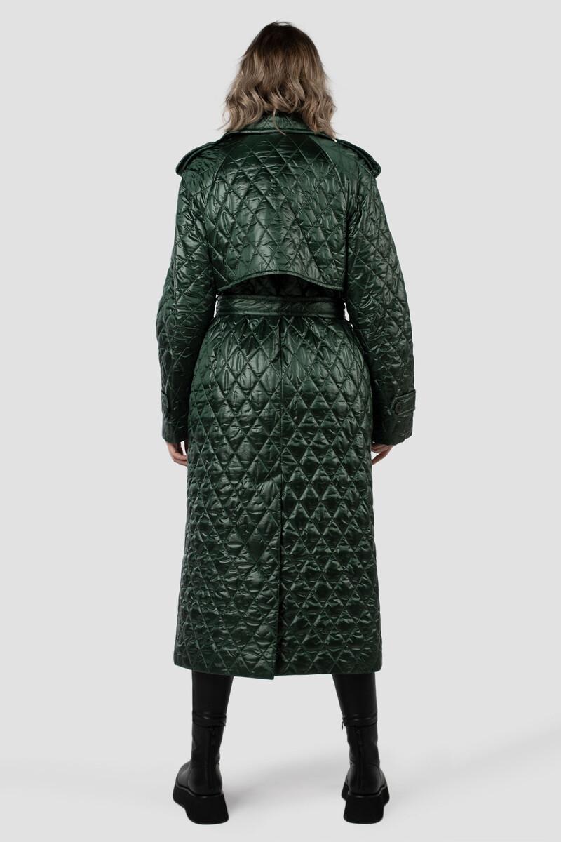 Пальто женское демисезонное EL PODIO, размер 40, цвет зеленый 02331699 двубортные - фото 5
