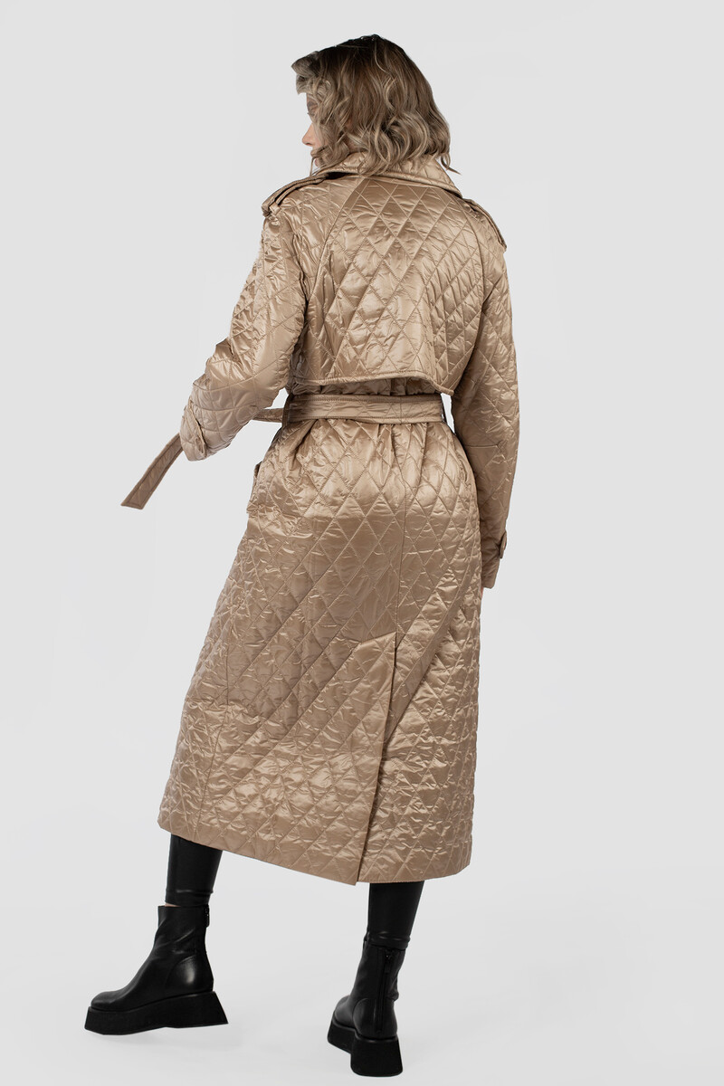 Пальто женское демисезонное EL PODIO, размер 40, цвет бежевый 02331700 двубортные - фото 3