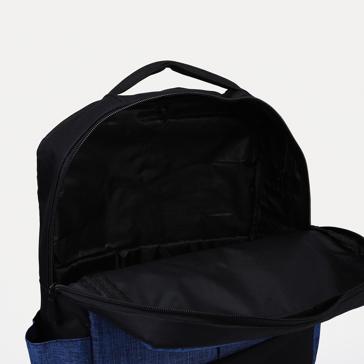 фото Рюкзак мужской на молнии, наружный карман, набор косметичка, сумка, цвет синий no brand