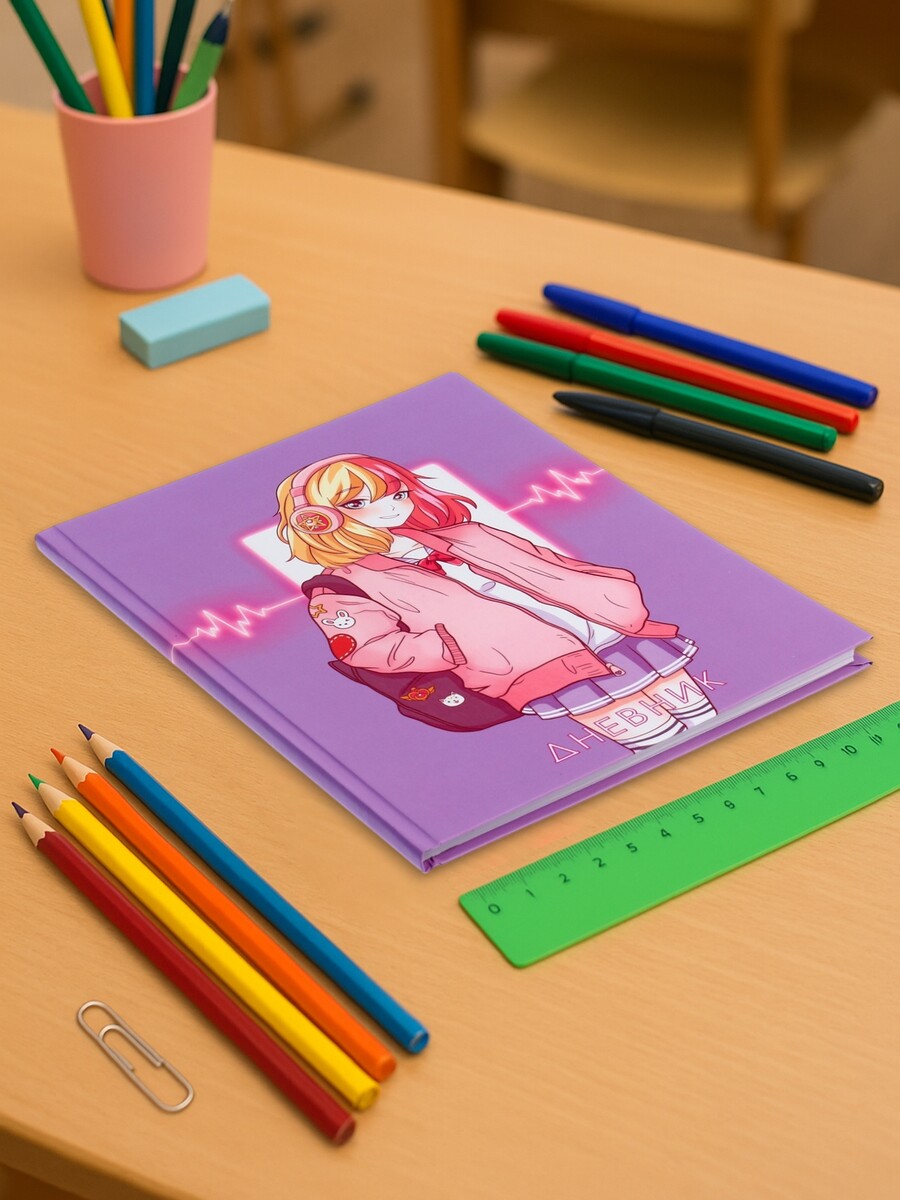 

Дневник школьный для 1-4 классов,, Розовый;разноцветный
