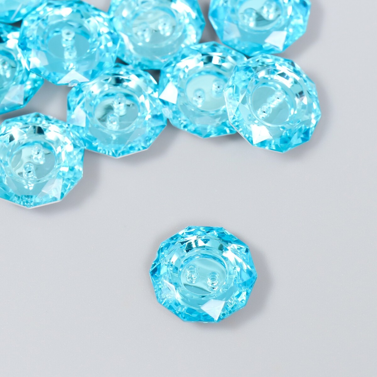 

Пуговицы пластик для творчества 2 прокола, Голубой