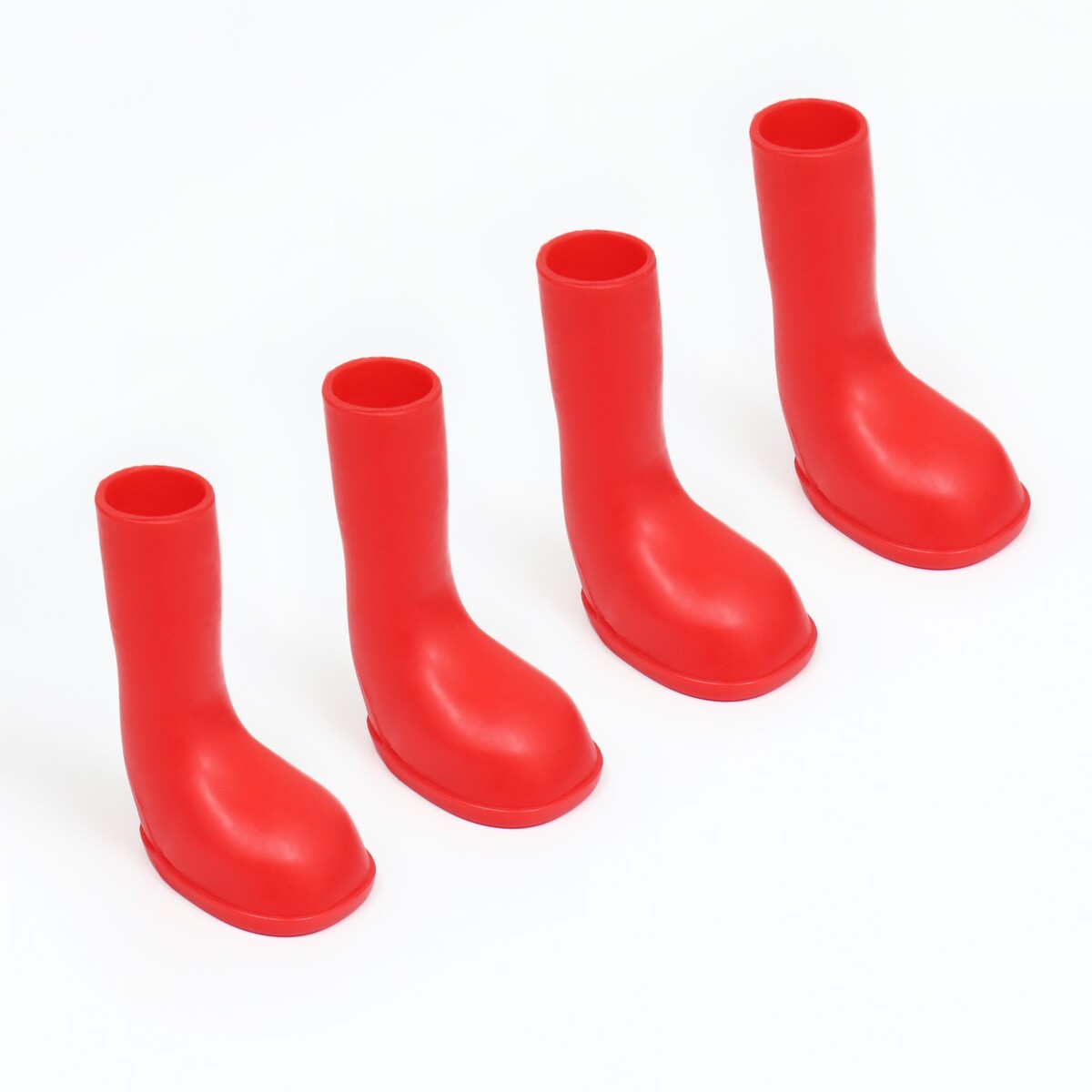 Сапоги резиновые для собак, высокие, размер l (6 х 4, 4 х 9 см), красные красные