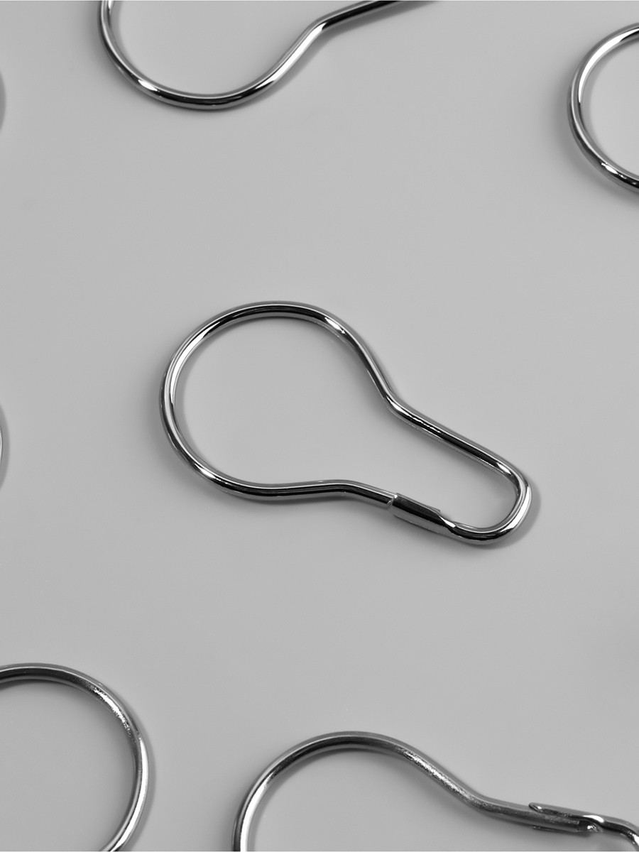 

Крючок для штор, 4.8×2.8×0.2 см, 20 шт., цвет серебряный, Серебристый