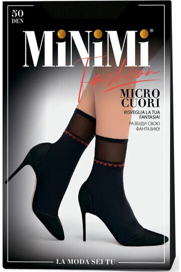 Mini MICRO CUORI 50 (носки) Nero