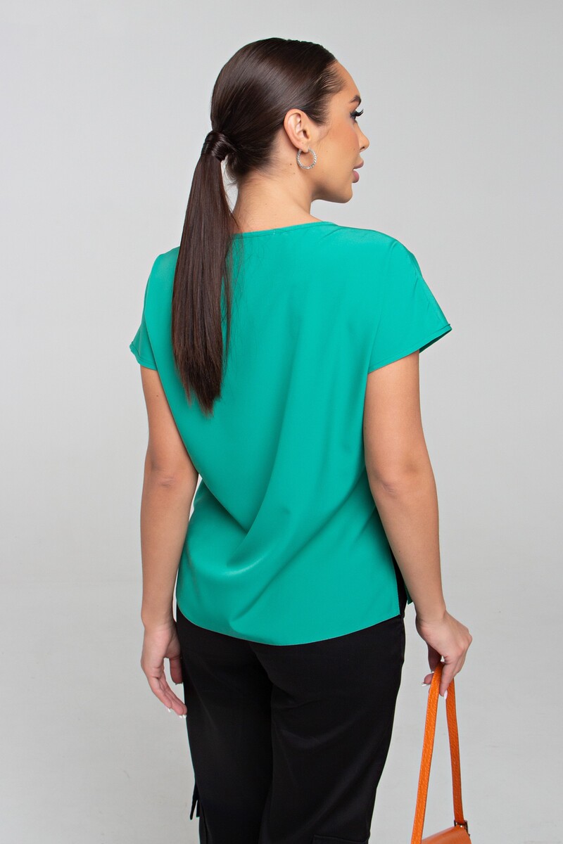 Блузка SEZONI, размер 44, цвет зеленый 02399344 - фото 4