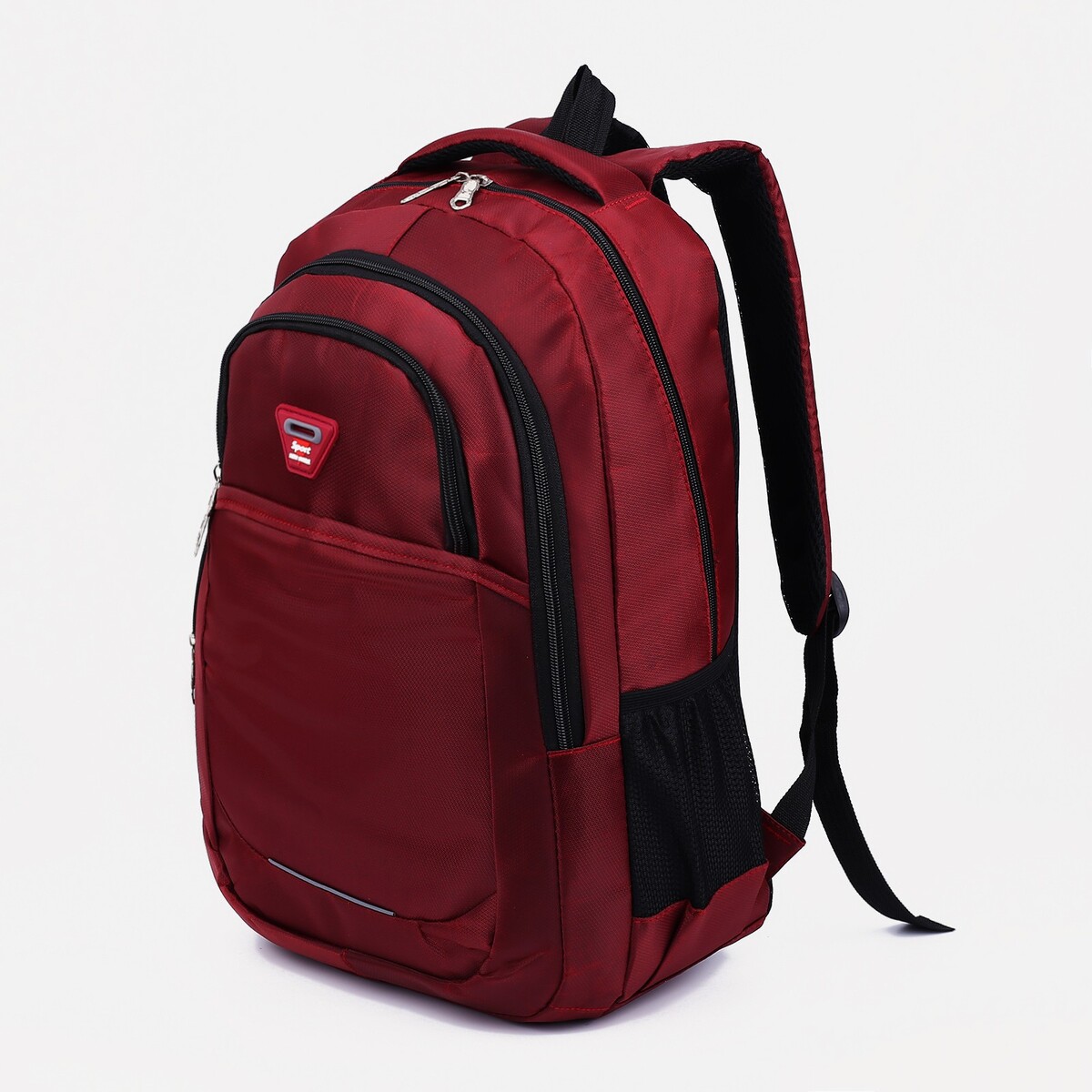 Рюкзак на молнии, 2 наружных кармана, цвет бордовый No brand 02401825 - фото 3