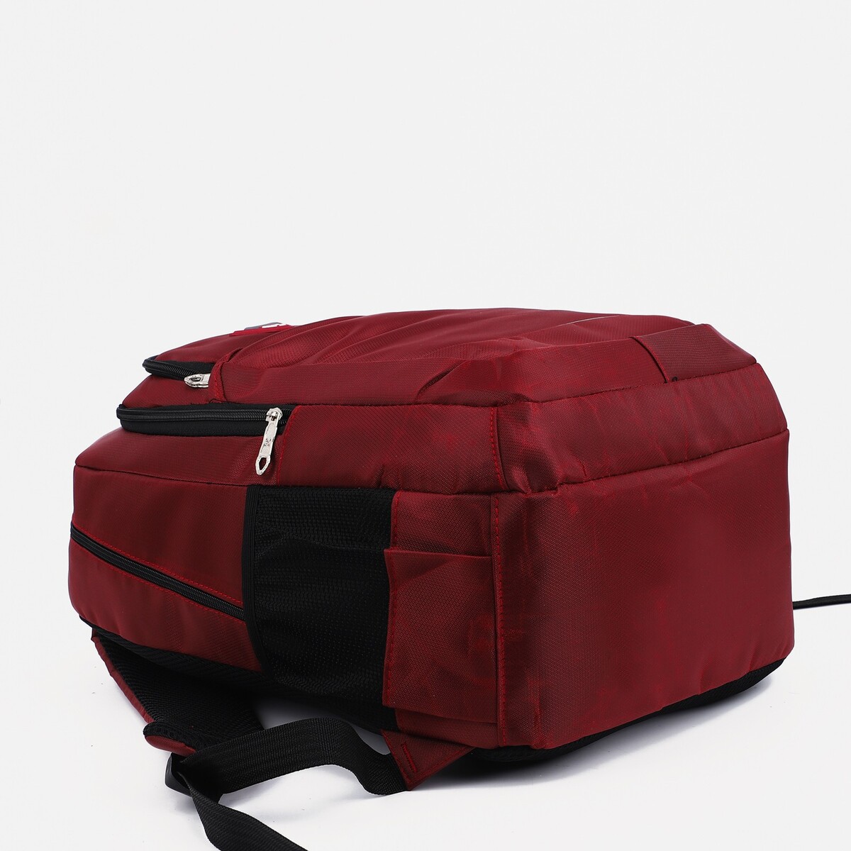 Рюкзак на молнии, 2 наружных кармана, цвет бордовый No brand 02401825 - фото 5