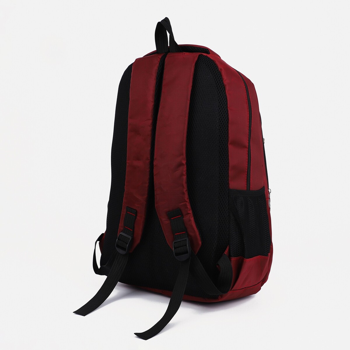 Рюкзак на молнии, 2 наружных кармана, цвет бордовый No brand 02401825 - фото 4