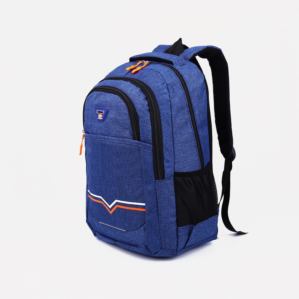 Рюкзак на молнии, 2 наружных кармана, цвет синий рюкзак на молнии 2 наружных кармана синий