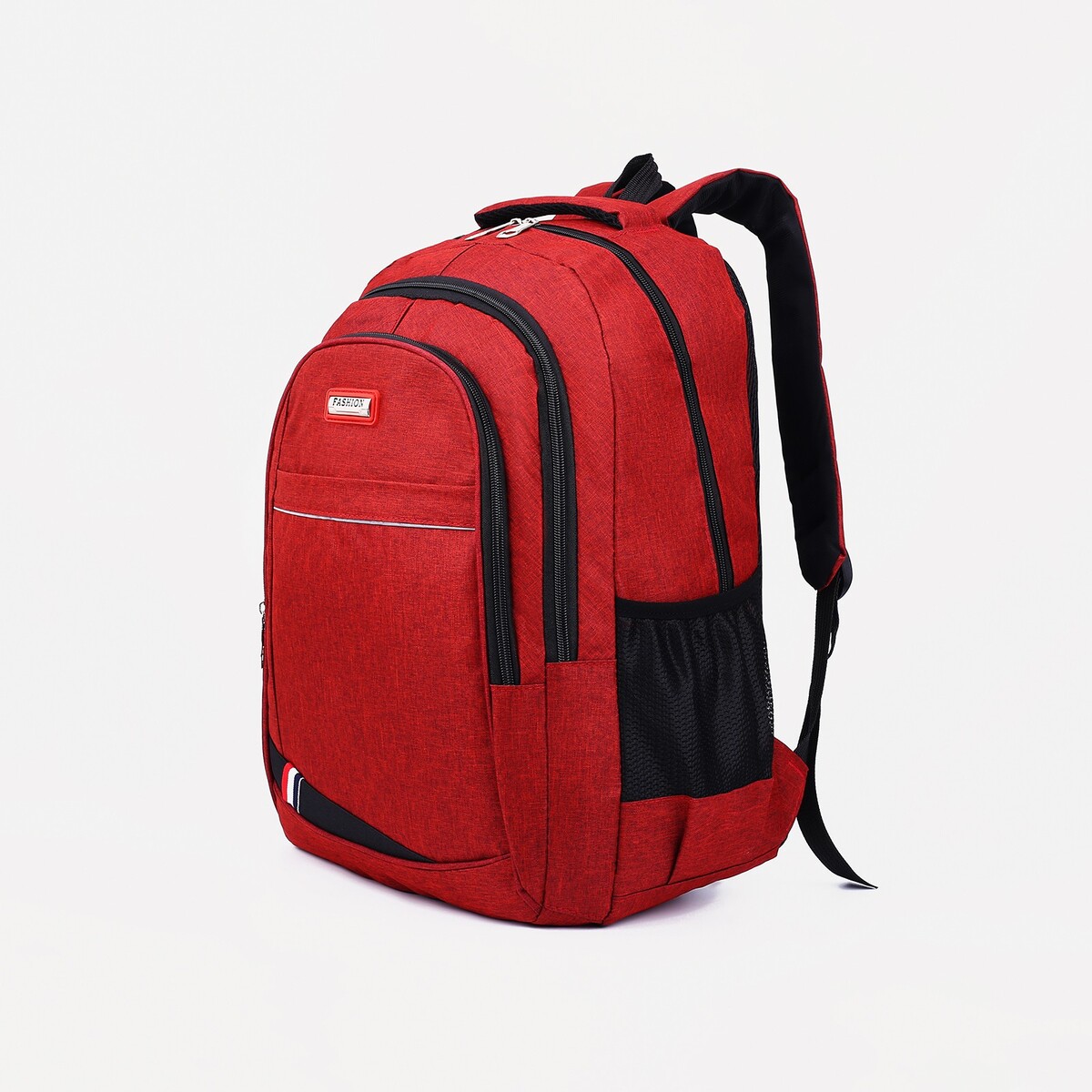 Рюкзак на молнии, 2 наружных кармана, цвет бордовый рюкзак pixel max для ноутбука бордовый
