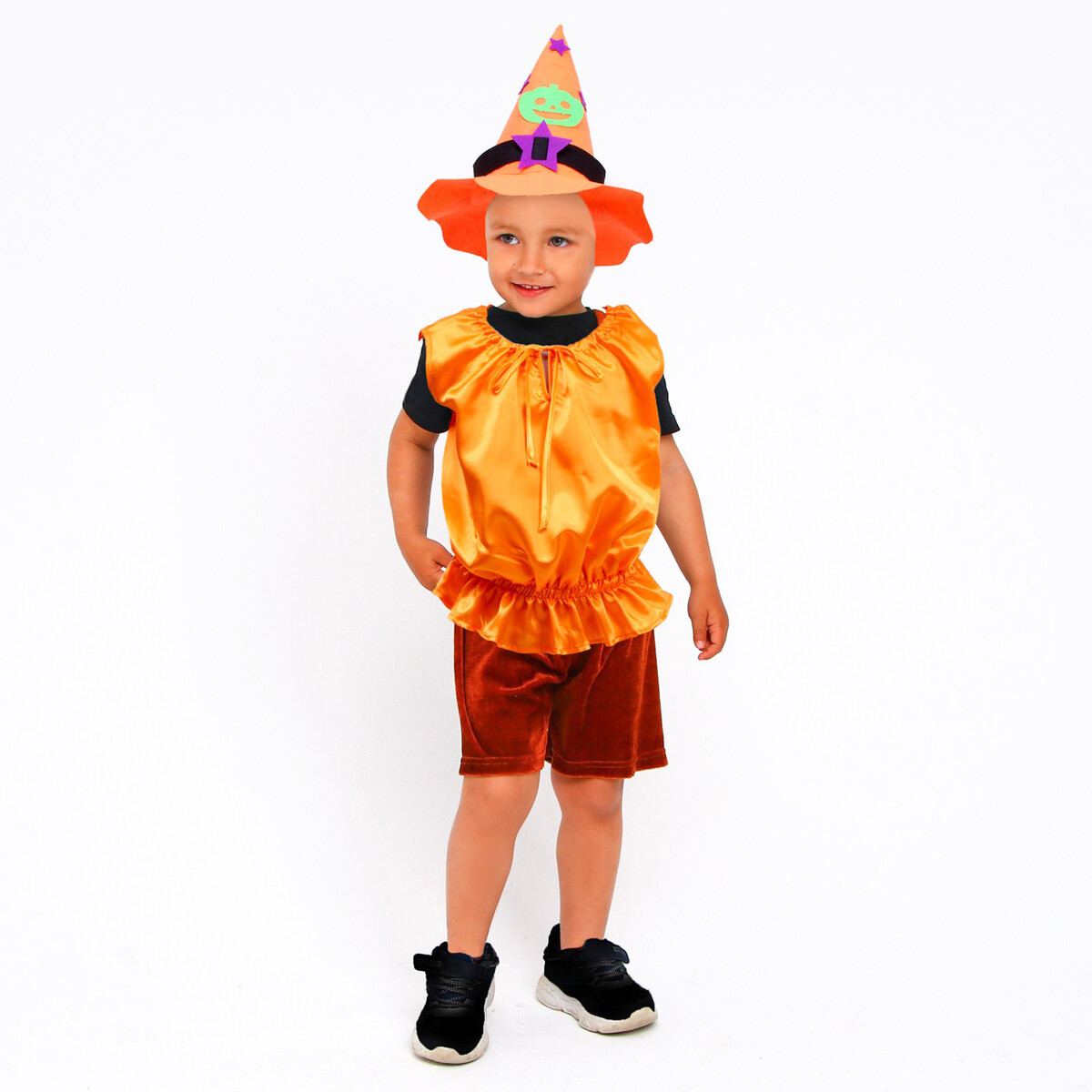 Карнавальный костюм тыква,жилет,шляпа оранжевая,рост 98-110 карнавальный костюм принцесса жасмин текстиль принт блуза шаровары р 28 рост 110 см
