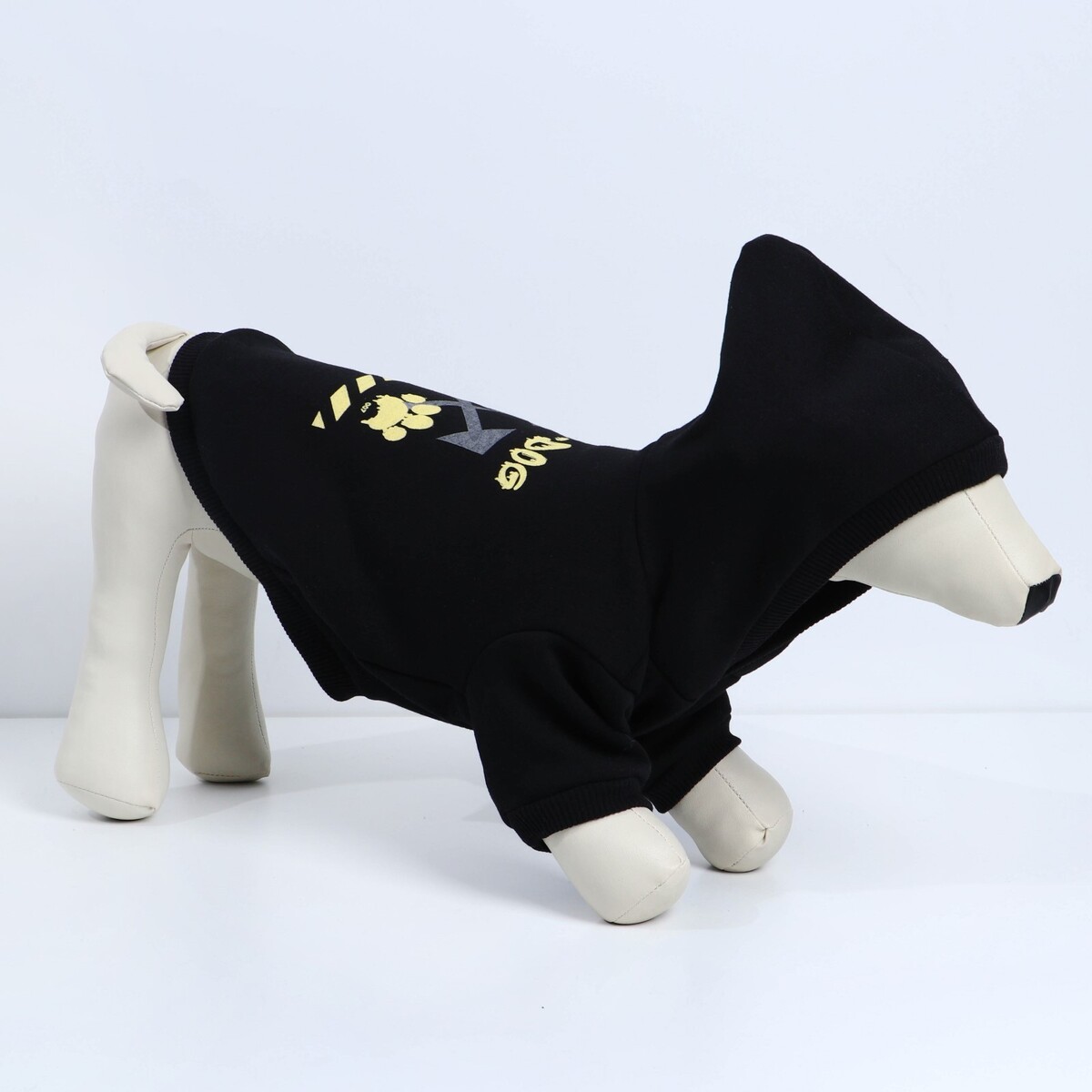 фото Толстовка off-dog для собак (футер с начесом), размер s (дс 24, ош 33-37, ог 42-44), черная пушистое счастье
