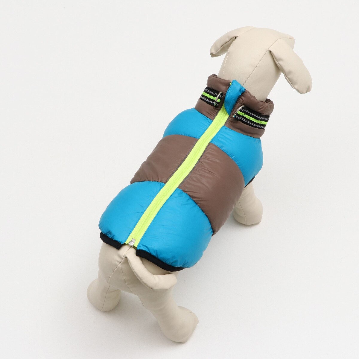 фото Куртка для собак на молнии, размер 8 (дс 23 см, ог 30, ош 22 см), серо-голубая no brand
