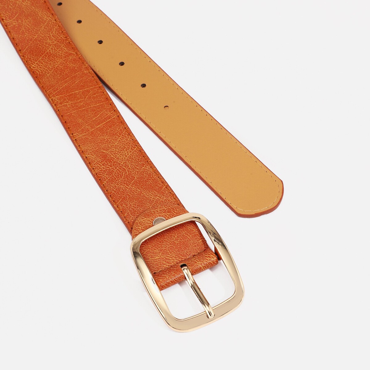 фото Ремень женский, ширина 3.8 см, винт, пряжка металл, цвет рыжий no brand