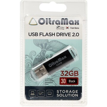 Флешка oltramax 30, 32 гб, usb2.0, чт до