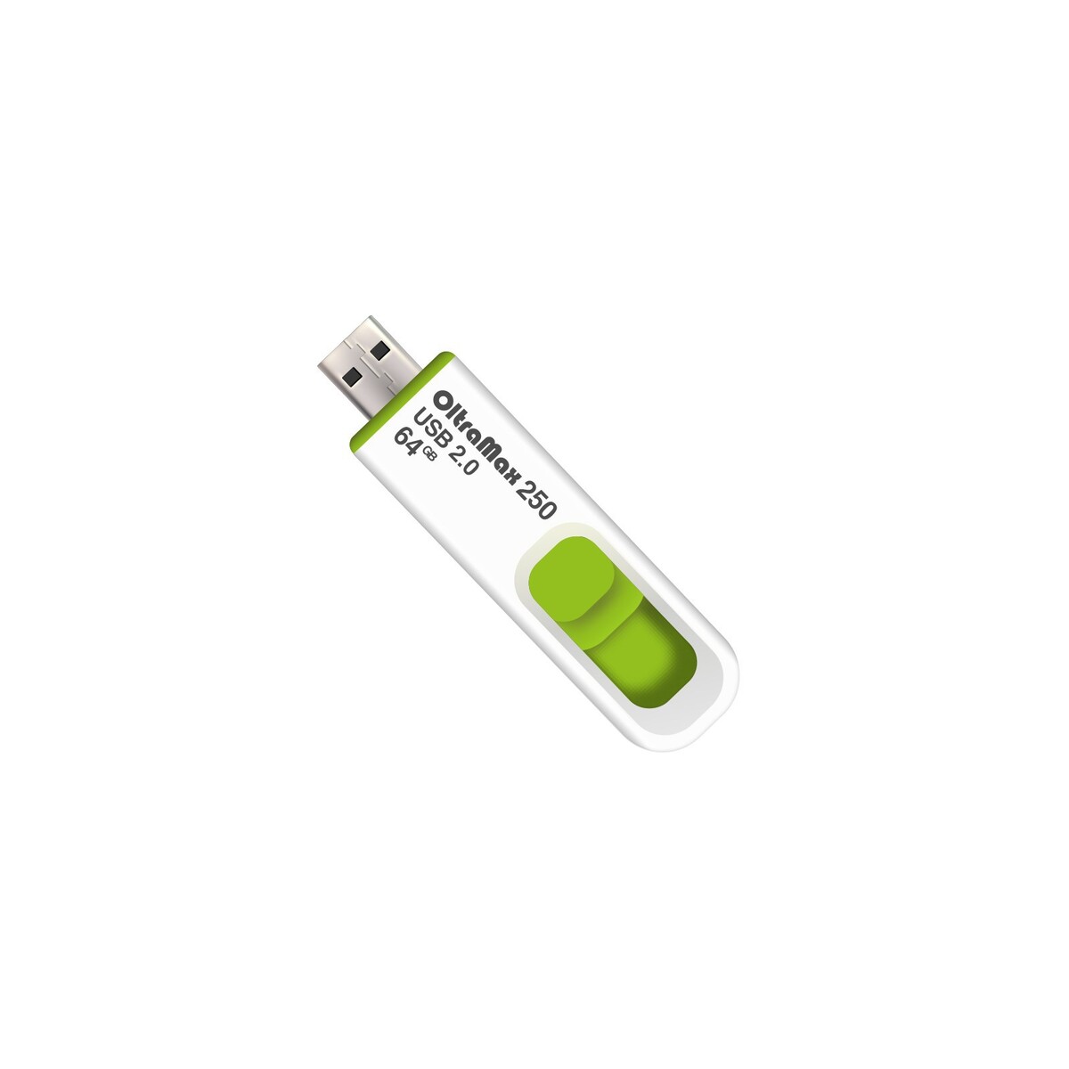 

Флешка oltramax 250, 64 гб, usb2.0, чт до 15 мб/с, зап до 8 мб/с, зеленая, Зеленый