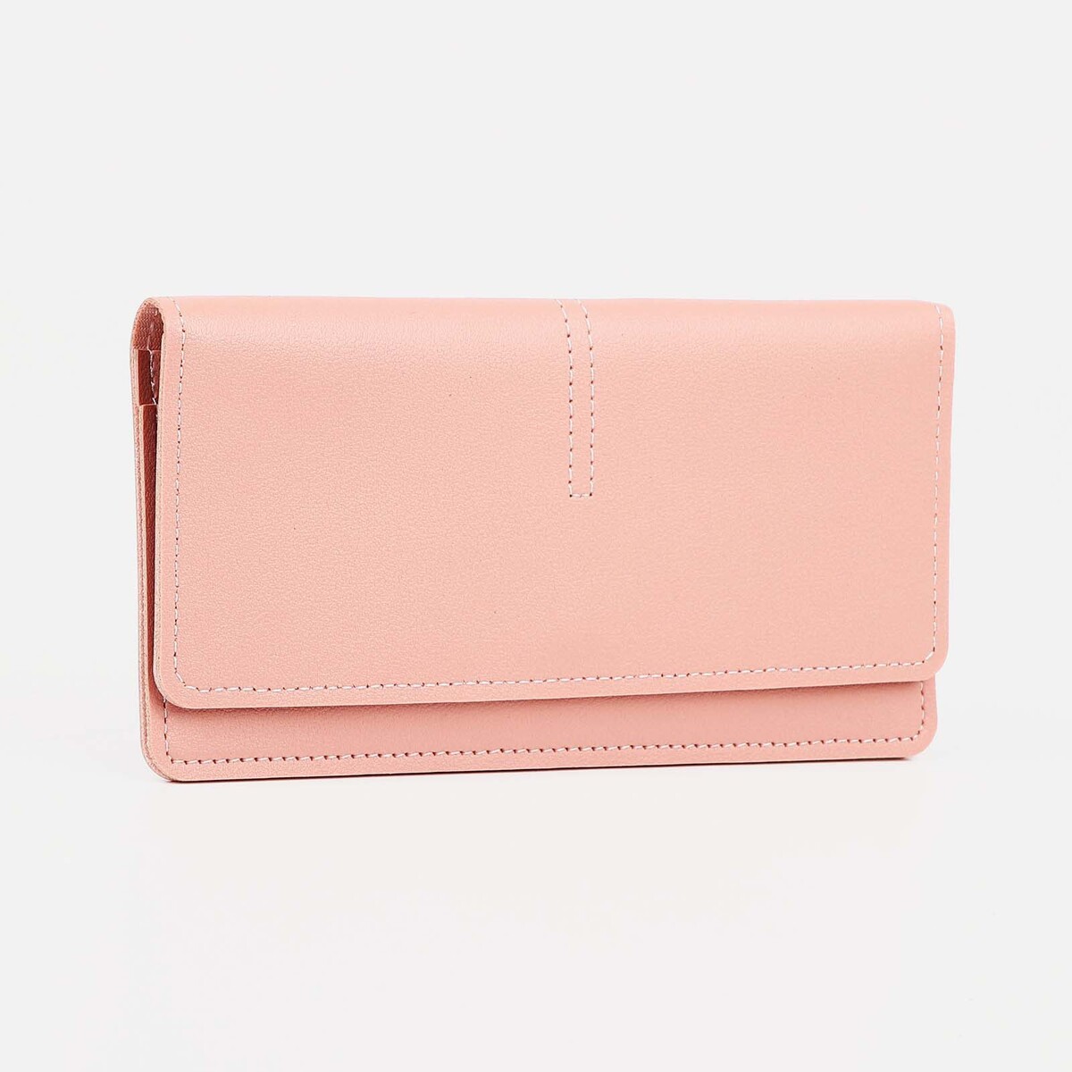 

Кошелек на кнопке, отдел для купюр, для карт, цвет розовый