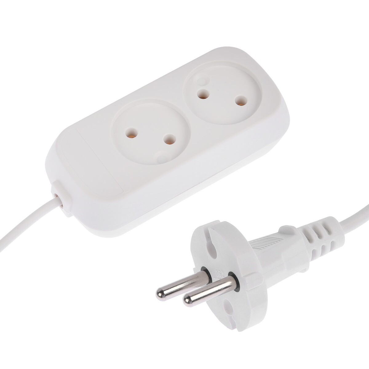 

Удлинитель luazon lighting eco, 2 розетки, 3 м, 6 а, пвс 2х0.75 мм2, без з/к, белый