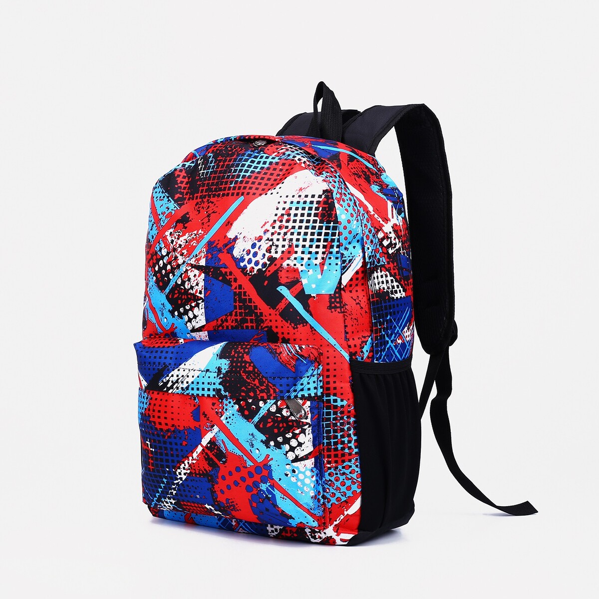 Рюкзак школьный из текстиля на молнии, наружный карман, цвет синий/красный школьный рюкзак erichkrause ergoline cybersport с наполнением зелено красный 51906