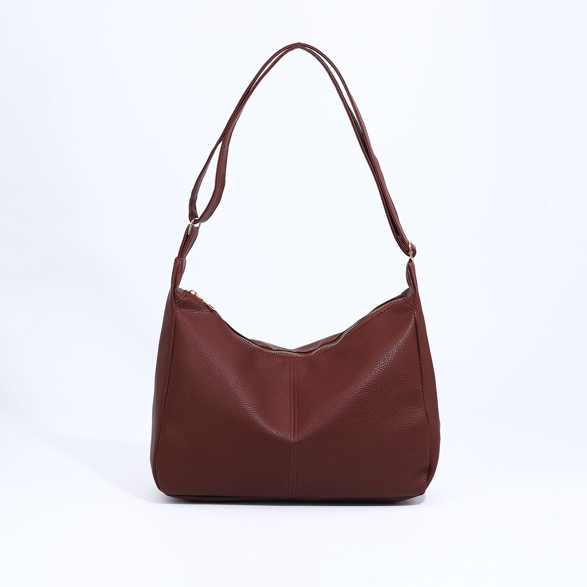 Сумка-мешок на молнии, цвет коричневый сумка мешок на молнии бордовый