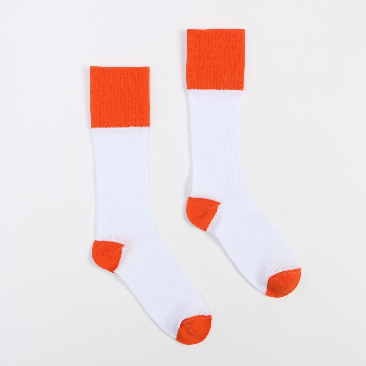 Носки женские minaku цвет белый/оранжевый, р-р 36-39 (23-25 см) носки женские коричневые с плюшевым следом и рисунком в виде заек