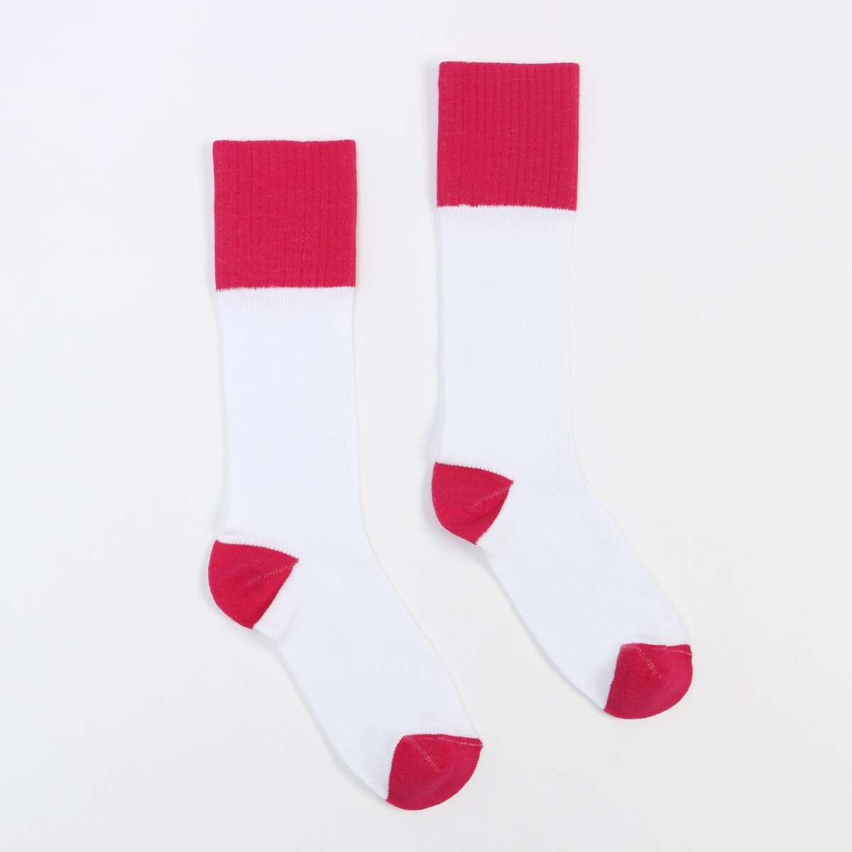 Носки женские minaku цвет белый/фуксия, р-р 36-39 (23-25 см) носки женские шерстяные белые с текстурой объемных ромбиков