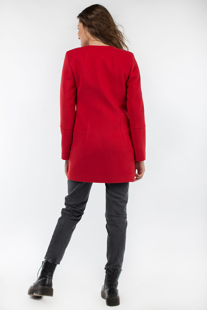 Пальто женское демисезонное EL PODIO, размер 42, цвет красный 02456323 однобортное - фото 4