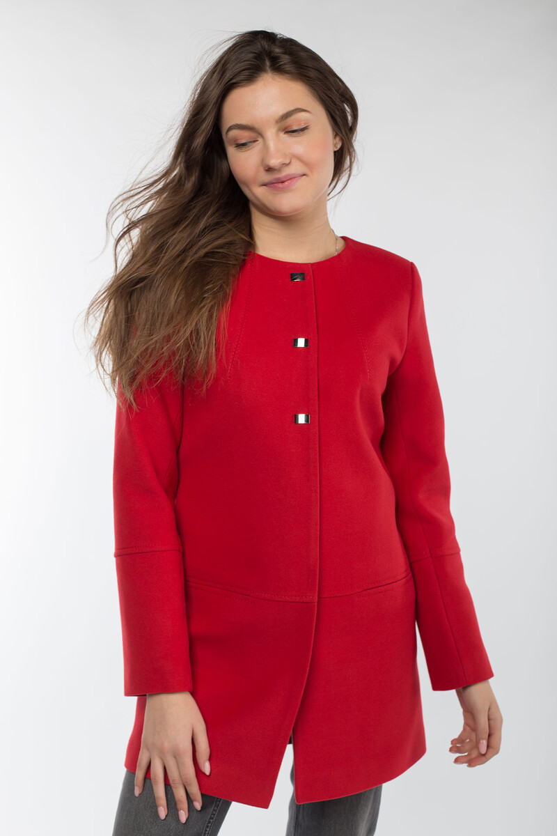 Пальто женское демисезонное EL PODIO, размер 42, цвет красный 02456323 однобортное - фото 5