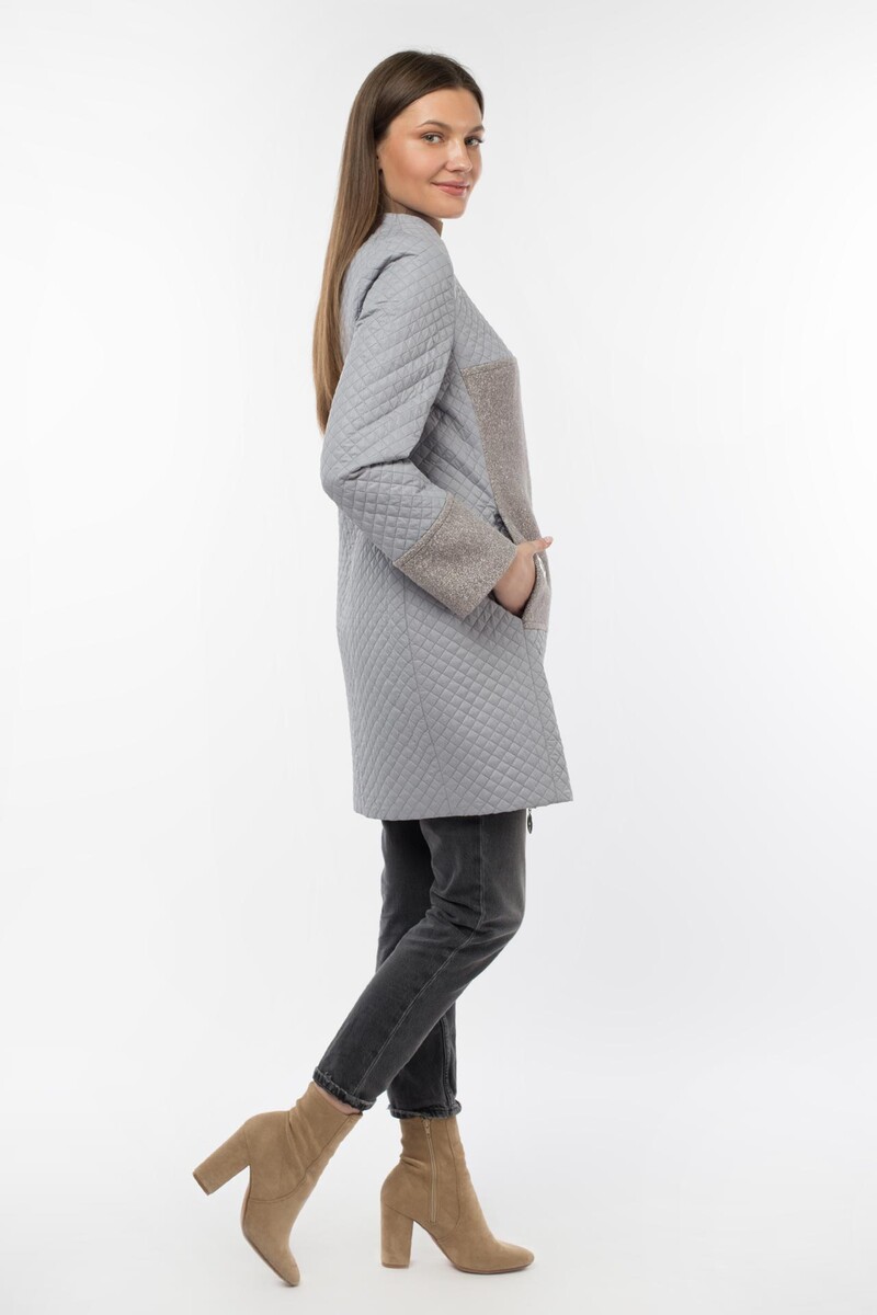 Пальто женское демисезонное "amalgama" EL PODIO, размер 42, цвет серый 02456346 однобортное - фото 2