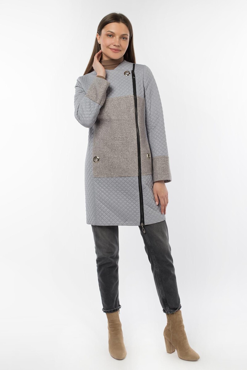 Пальто женское демисезонное "amalgama" EL PODIO, размер 42, цвет серый 02456346 однобортное - фото 4