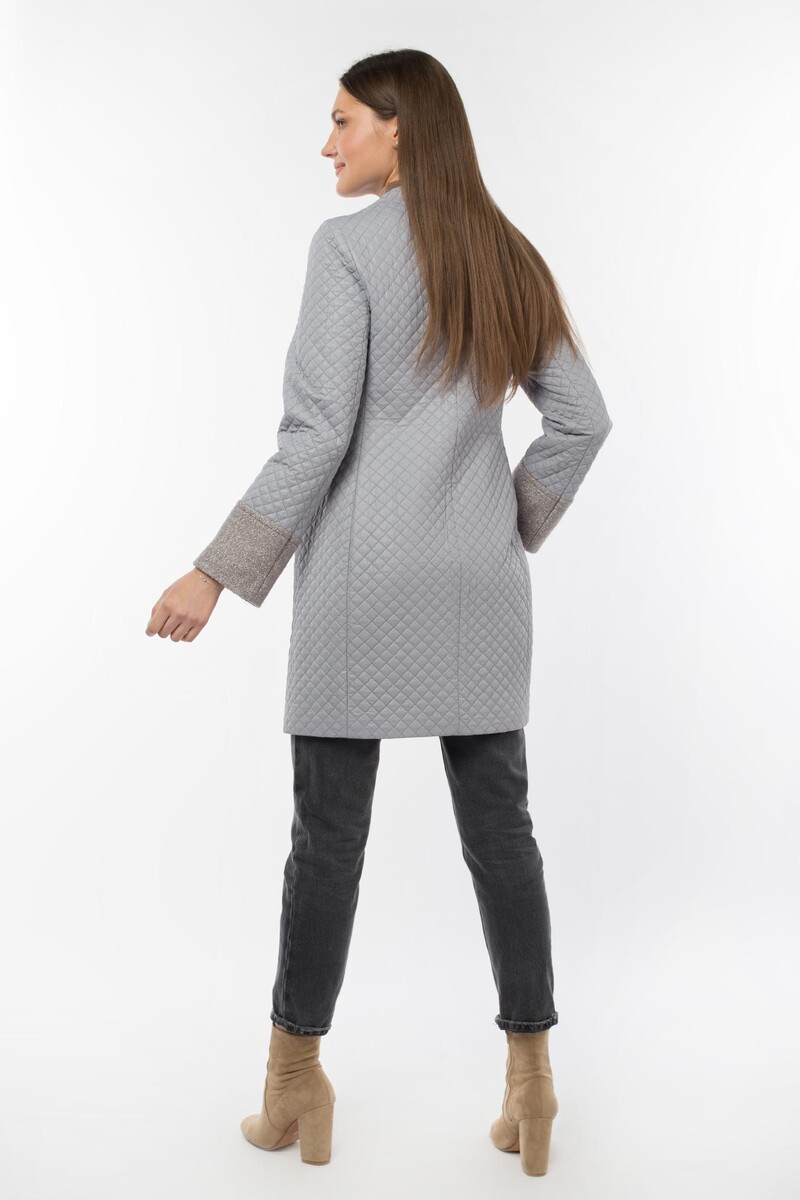 Пальто женское демисезонное "amalgama" EL PODIO, размер 42, цвет серый 02456346 однобортное - фото 3