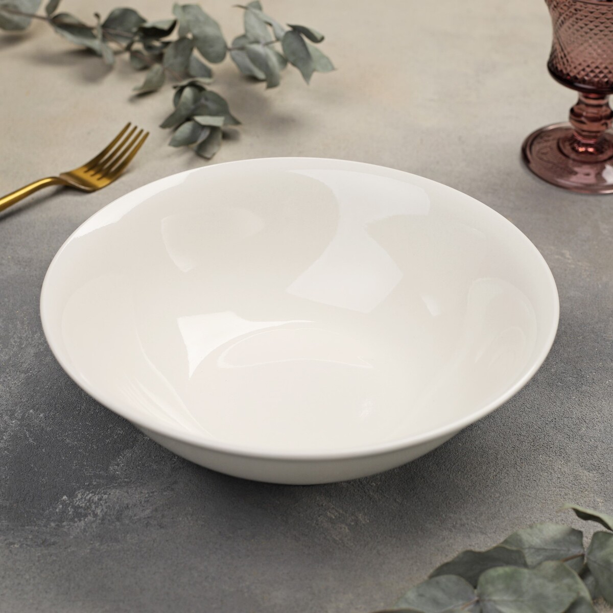 

Тарелка фарфоровая глубокая white label, 1300 мл, d=22,5 см, цвет белый