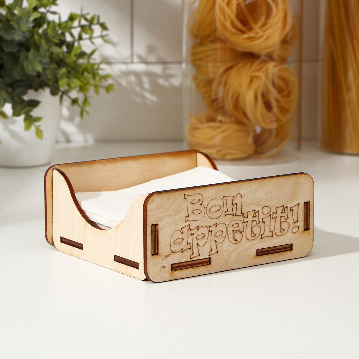 

Салфетница деревянная adelica bon appetit, 13×13×6 см, береза, Бежевый